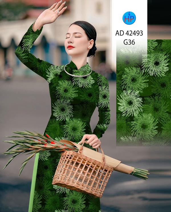 Vải Áo Dài Hoa In 3D AD 42493 11